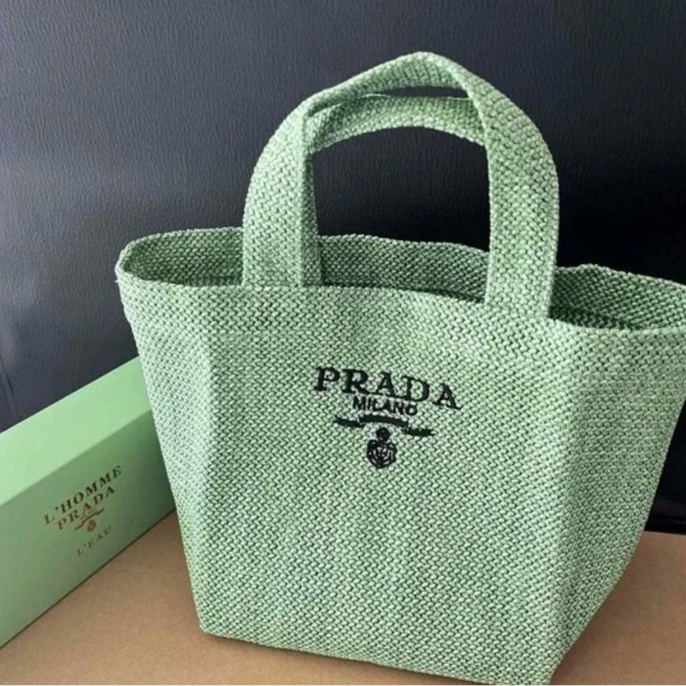 Prada Milano Sage Green Raffia Tote – VIP / GWP - Picture 6 of 6